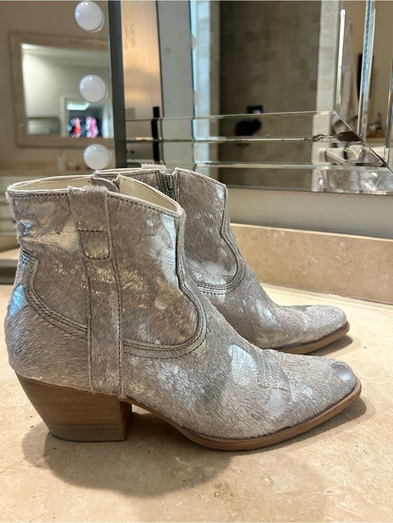Dolce Vita Shoes - Dolce Vita Metallic Silver Pony Hair Ankle Booties